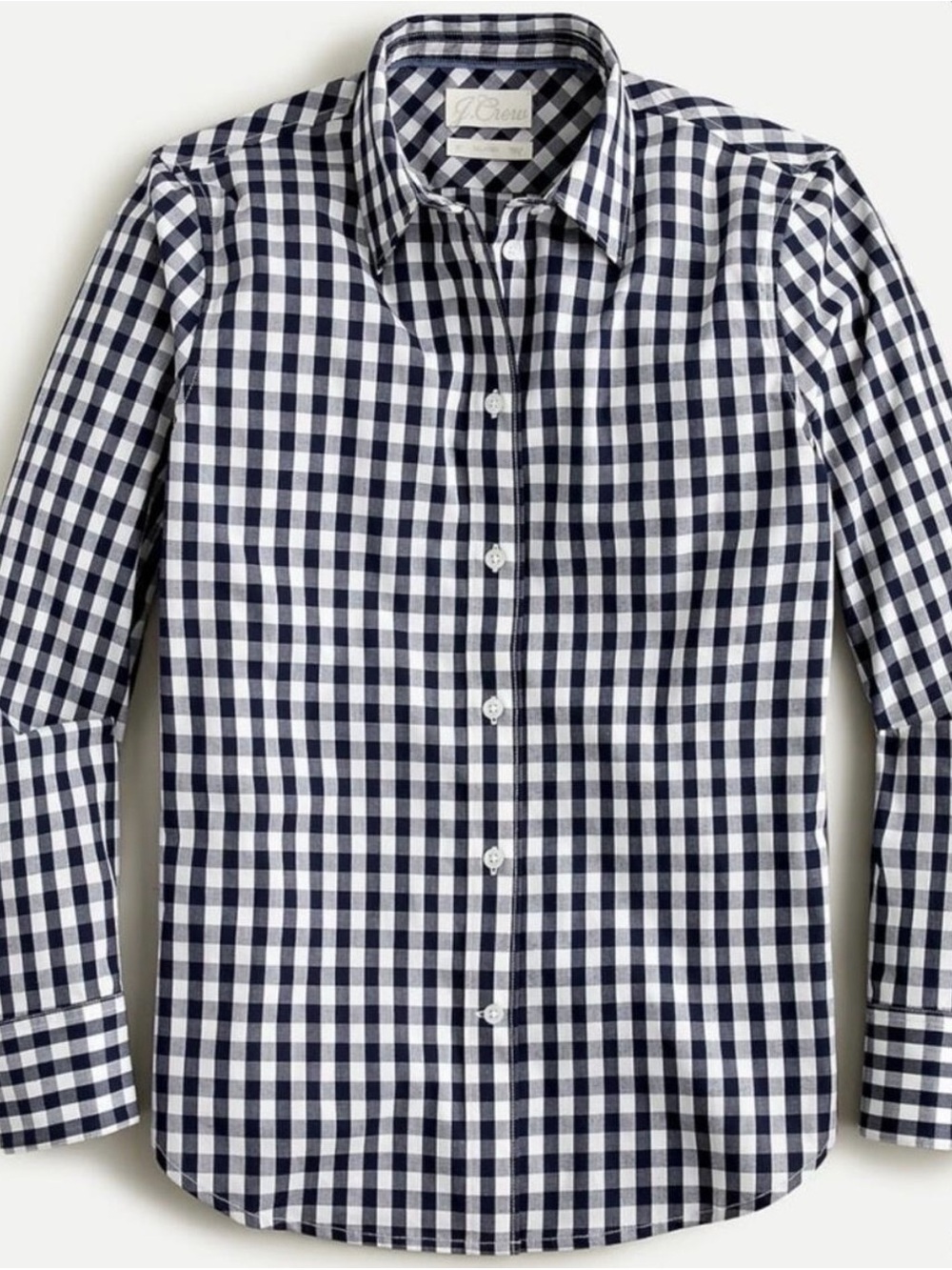 J. Crew Black and White Gingham Button-Up Shirt